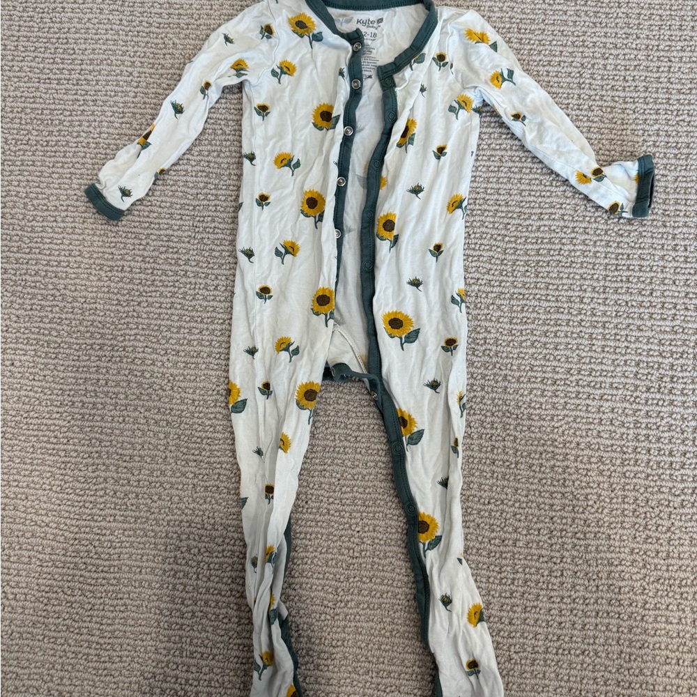 Kyte BABY Bamboo Onesie - Sunflowers 12-18 Mos